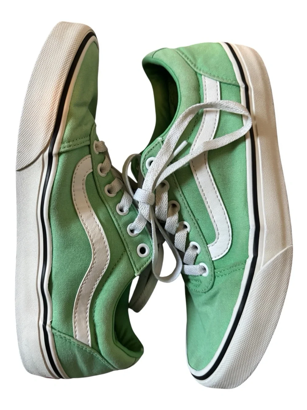 💚Vans Women’s Green Old Skool Low-Top Canvas Classic Skater Sneakers | 8.5